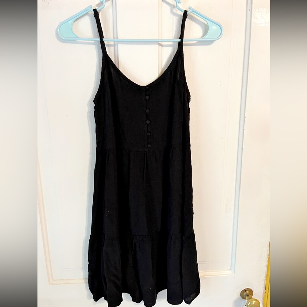 Simple black button down dress